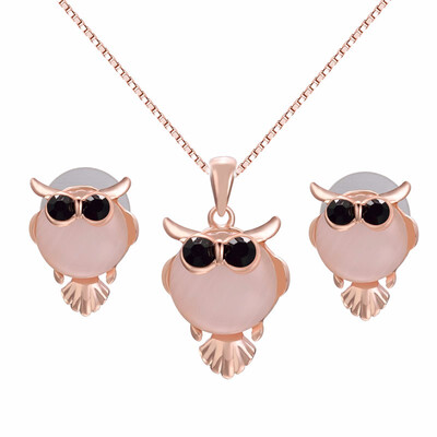 

Yoursfs Super Cute Owl Jewelry SetNecklace Earring SetSilver Color with AAA Qualtiy Austria Crystal Christmas Gift