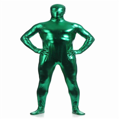 

Gesikai Men Shiny Metallic Full Bodysuits Zentai Suit Adults Unisex Catsuit Fancy Halloween Costumes
