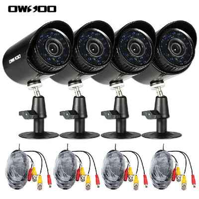 

OWSOO 4X720P OutdoorIndoor Bullet Security CCTV Camera 460ft Surveillance Cable Support Weatherproof IRCUT Night View