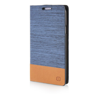 

MOONCASE Canvas Design Leather Side Flip Wallet Pouch Stand Shell Back ЧЕХОЛ ДЛЯ Samsung Galaxy S5 Light Blue