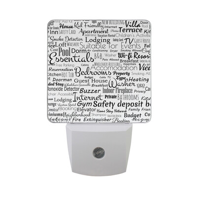 

ALAZA LED Night Light With Smart Dusk To Dawn SensorCoffee Tags Design Plug In Night Light