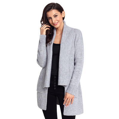 

PREISEI Autumn Winter Elegant Casual Loose Long Cardigan Women Knitted Sweater Coat Knitwear PR27774