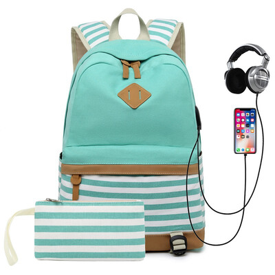 

2018 new casual backpack shoulder bag solid color Oxford cloth backpack female middle school student bag Korean version