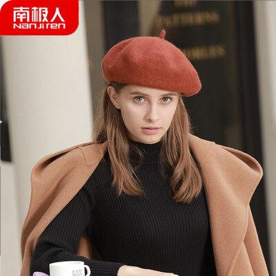 

Antarctic hat female autumn&winter painter hat Korean version of the trend of students wild sweet cute British retro beret N2E8X825122 rust red