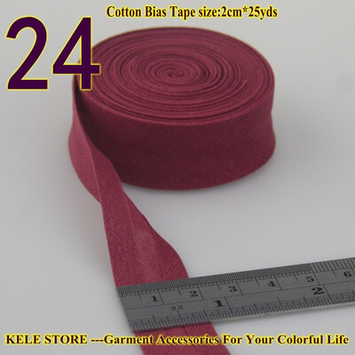 

Cotton bias tape bias binding fold tape size 20mm2cm 34" 25yds various color solid color DIY handmade sewing material