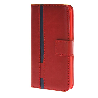 

MOONCASE Senior Leather Flip Wallet Card Slot Bracket Back Case Cover for Samsung Galaxy S6 Red