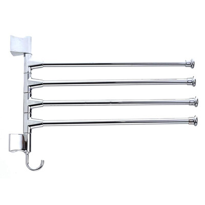

UpperX 4 Swing Bathroom Towel Rack Hanger Clothes Holder Organizer Bath Door Wall Mount