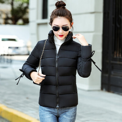 

2018 winter cotton ladies short section cotton ladies thick warm jacket female students Slim fashion wild jacket