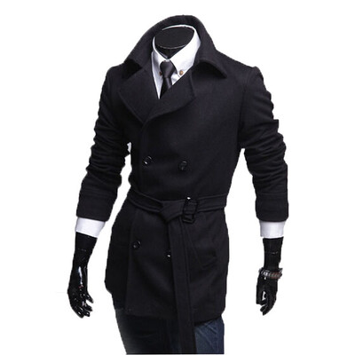 

Zogaa New Autumn And Winter Mens Woolen Overcoat Double-breasted Slim Simple