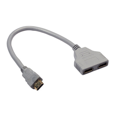 

HDMI 1 to 2 Split Double Signal Adapter Convert Cable for Video TV HDTV