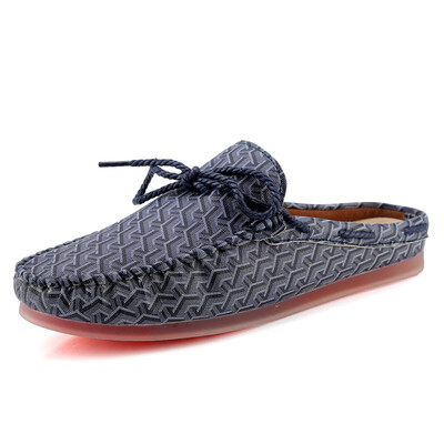 

2018 summer half drag peas shoes male Korean version of the wild summer breathable casual shoes personality men wear