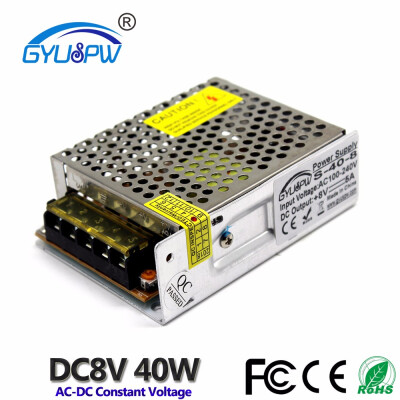 

Best quality Power Supply DC 8V 5A 40W Switching Driver For LED Strip CNC AC100-240V Input to Output DC8V Fonte SMPS