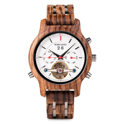 

BOBO BIRD wooden mechanical watch with tourbillon Q27