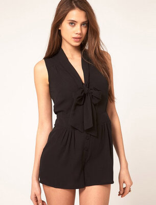 

Women Bowknot Chiffon Hot Pants Shorts Deep V Playsuit Romper Jumpsuit