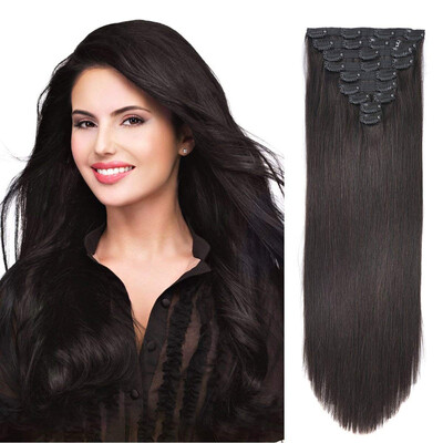 

Brazilian Clip In Human Hair Extensions Straight Hair Double Weft 100 Remy Human Hair 120g