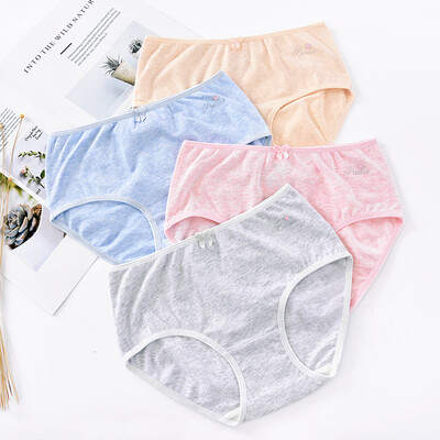 

Ai Lier Aurora underwear female students new color cotton mid-rise girls cotton underwear simple girls briefs large size ladies pants K8106 - 4 loaded XL