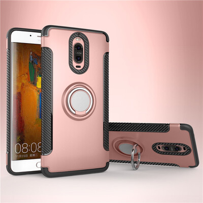 

Fecoprior Back Cover For Huawei Mate 9 Pro Case Car Holder Stand Hard PC Silicon Ring Suction Bracket Celulars