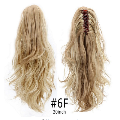 

Synthetic Claw Clip On Ponytail Extensions Hairpiece Long Natural Wave Clip In Hair Extensions Heat Resistant Ponytail Wigs 150g