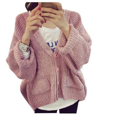 

Women Short Loose Sweater Lady Bat wing Sleeve Mohair Knit Cardigan Casual Coat