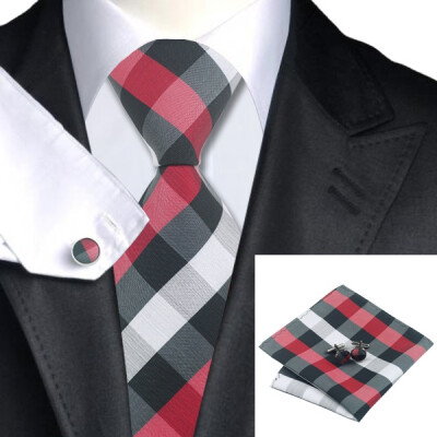

2016 New Hot selling Vogue Men Silk Tie Set High Quality 100% Silk Necktie Handkerchief Cufflinks Set for Formal Wedding Business