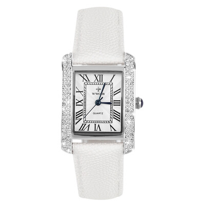 

WWOOR Elegant Crystal Women Square Quartz Wrist Watch Office Lady Watch
