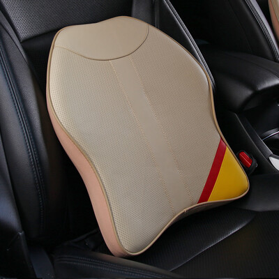 

Nine hundred WY-1822B car headrest leather head pillow pillow memory cotton cushion car waist pad summer waist back pad waist pad breathable car neck seasons beige