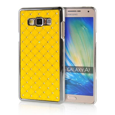 

MOONCASE Hard Chrome Plated Star Bling Back Case Cover for Samsung Galaxy A7 Yellow