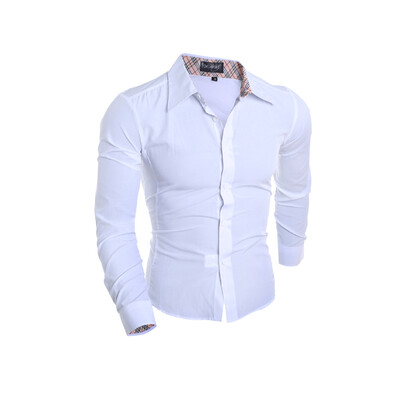 

Zogaa New Men Shirt Patchwork Color Matching Korean