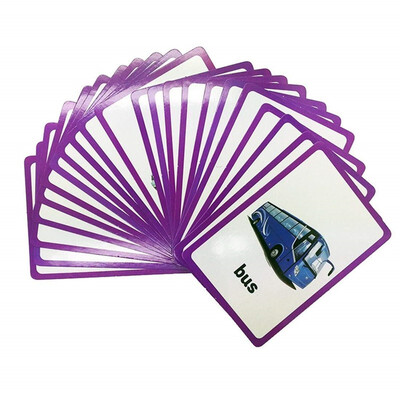 

22 pc-Transportation Flash Cards-English word learning card&pocket size flash card for Preschool children-English Vocabulary Cards