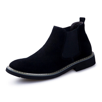 

Mens Shoes Genuine Leather Shoes Men Fashion Casual Shoes Light Shoes Martin Boots Grey Black Size 39-44