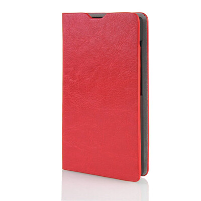 

MOONCASE Leather Side Flip Wallet Card Slot Pouch Stand Shell Back Case Cover for Microsoft Lumia 435 Red