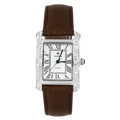 

WWOOR Elegant Crystal Women Square Quartz Wrist Watch Office Lady Watch