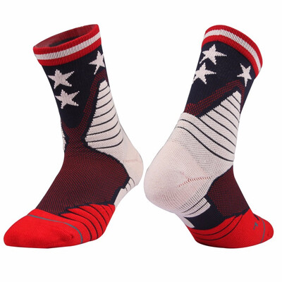 

COSOCK Fancy Color Men Crew Professional Elite Compression Basketball Socks