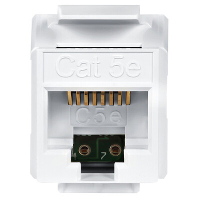

PowerSync ACPDC5UHP9 Cat5 Пятиклассный инструментальный сетевой модуль 180 ° Неэкранированный белый