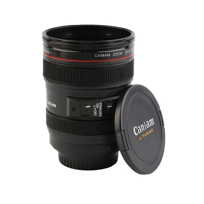 

ABS Travel Coffee Mug Cup Water Coffee Tea Camera Lens Cup With Lid Gift