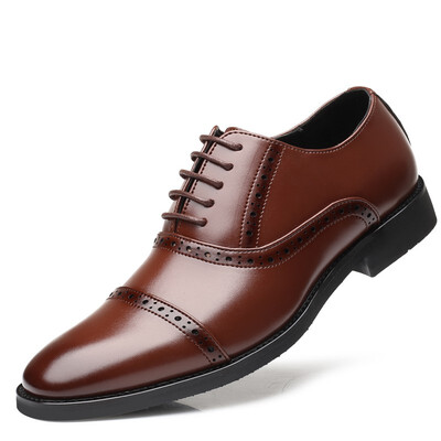 

JUQI Business Men Oxford Genuine Leather Shoes