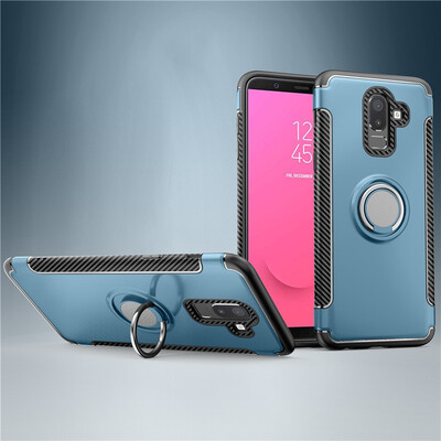 

Fecoprior Back Cover For Samsung Galaxy J6 2018 Case Car Holder Stand Hard PC Silicon Ring Suction Bracket Celulars