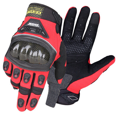 

Sai Yu SCOYCO motorcycle summer riding gloves carbon fiber shell knight locomotive shatter-resistant full finger gloves MC14B-2 red