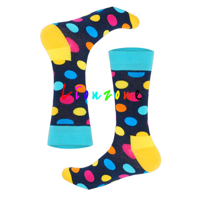 

LIONZONE 2018 Hot Happy Socks Unisex Men Women With Stripes Design Cotton Colorful Dots Stripes Socks Crew Socks Funny Gift