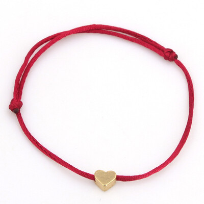 

new fashion Gold Color Heart Bracelet Silver Handmade Jewelry Multicolor Rope Adjustable String Lucky Bracelet For Women Children