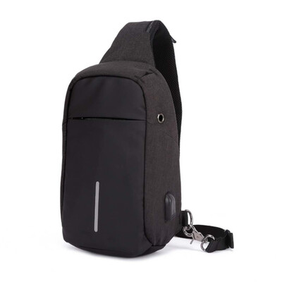 

Canvas USB chest bag mens outdoor diagonal cross bag Montmartre shoulder bag