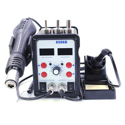 

ESD Soldering Station 8586D Double Digital Display Electric Solder Iron Hot Air Het Gun SMD BGA Rework Welder Desoldering Repair