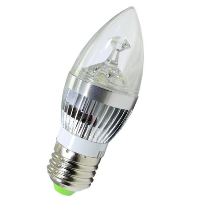 

mymei E27 3W 3led большой мощности под люстру свеча лампочку огня AC 85-265v белый
