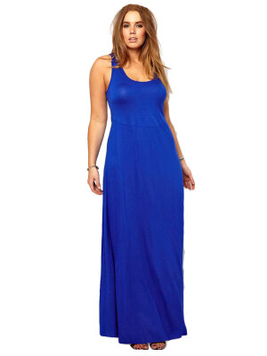 

Plus Size Solid Maxi Tank Dress