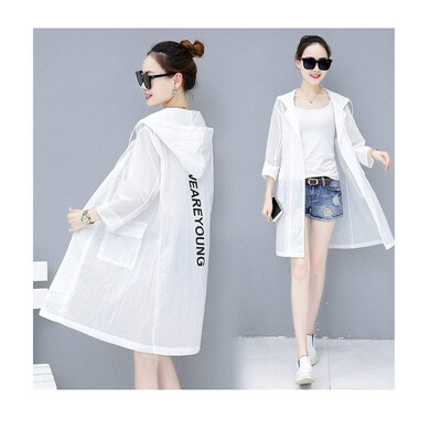 

Womens skin clothing long paragraph sunscreen clothing female temperament slim slimming printing letters fat MM large size women