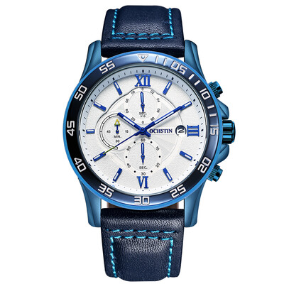 

OCHSTIN Top Luxury Military Style Luminous Quartz Men Watch Genuine Leather Water-Proof Chronograph Casual Wristwatch Masculino Re
