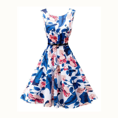 

Laclady collar vintage tea dress with belt pleated flowing party