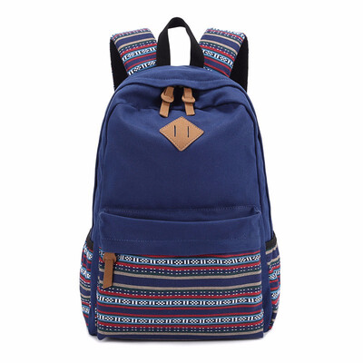 

Nationally Embroidery 156 Laptop Backpack Women School Canvas Backpacks for Teenage Girls Large Travel Bagpack Bags Female