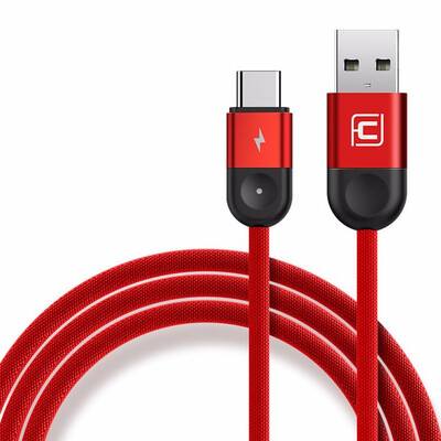 

USB C Cable with LED Light Fast Charging USB Type C Cable for Xiaomi Huawei Type-C Cable Aluminum Alloy Interface 120cm