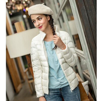 

Intercrew light down jacket female 2018 winter new Korean fashion casual light thin wild collar short brand down jacket female ICR4UD51A milky white XL